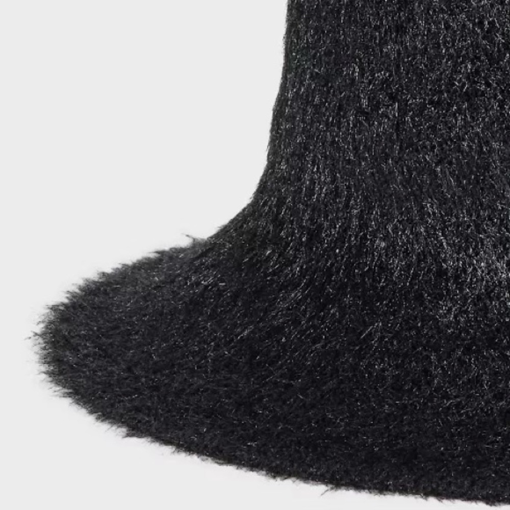 Fuzzy Black Bucket Hat - Picture 4 of 5